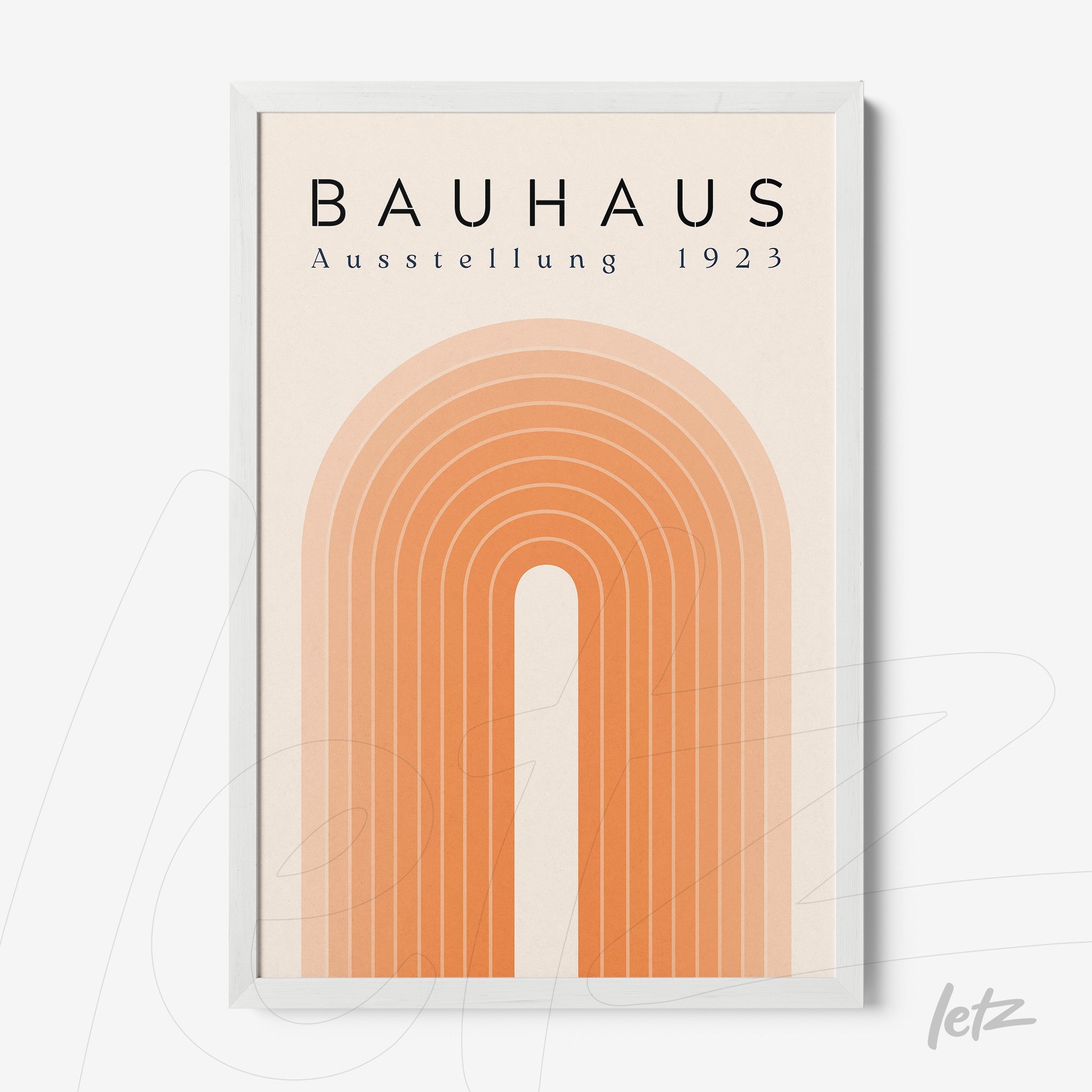 poster print with geometric bauhaus style design and white frame