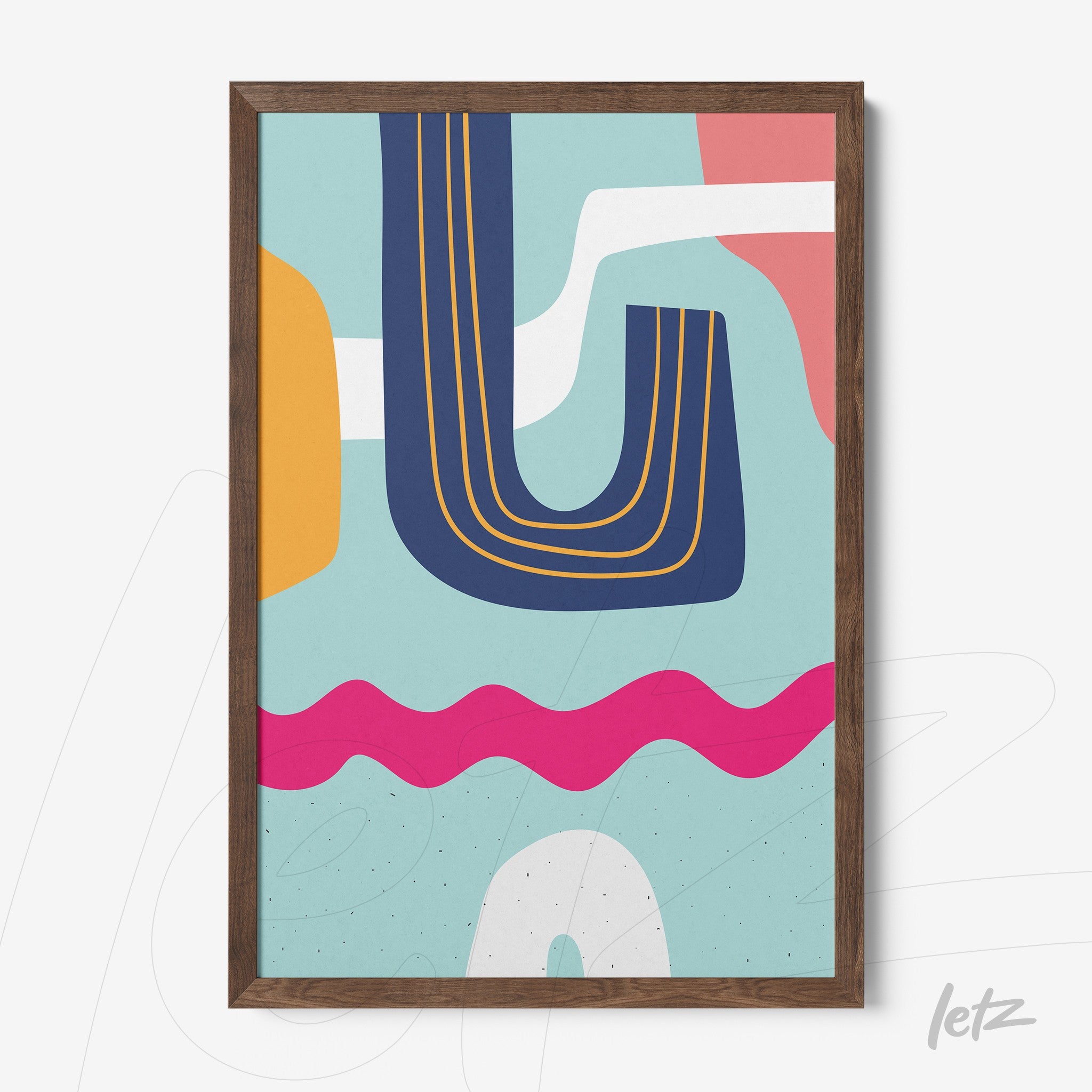 ```json
{
"alt": "arte abstrata boho em moldura de madeira com cores modernas incluindo azul, rosa, laranja e branco",
"alt_en": "boho abstract art in a wooden frame featuring modern colors like blue, pink, orange, and white"
}
```
