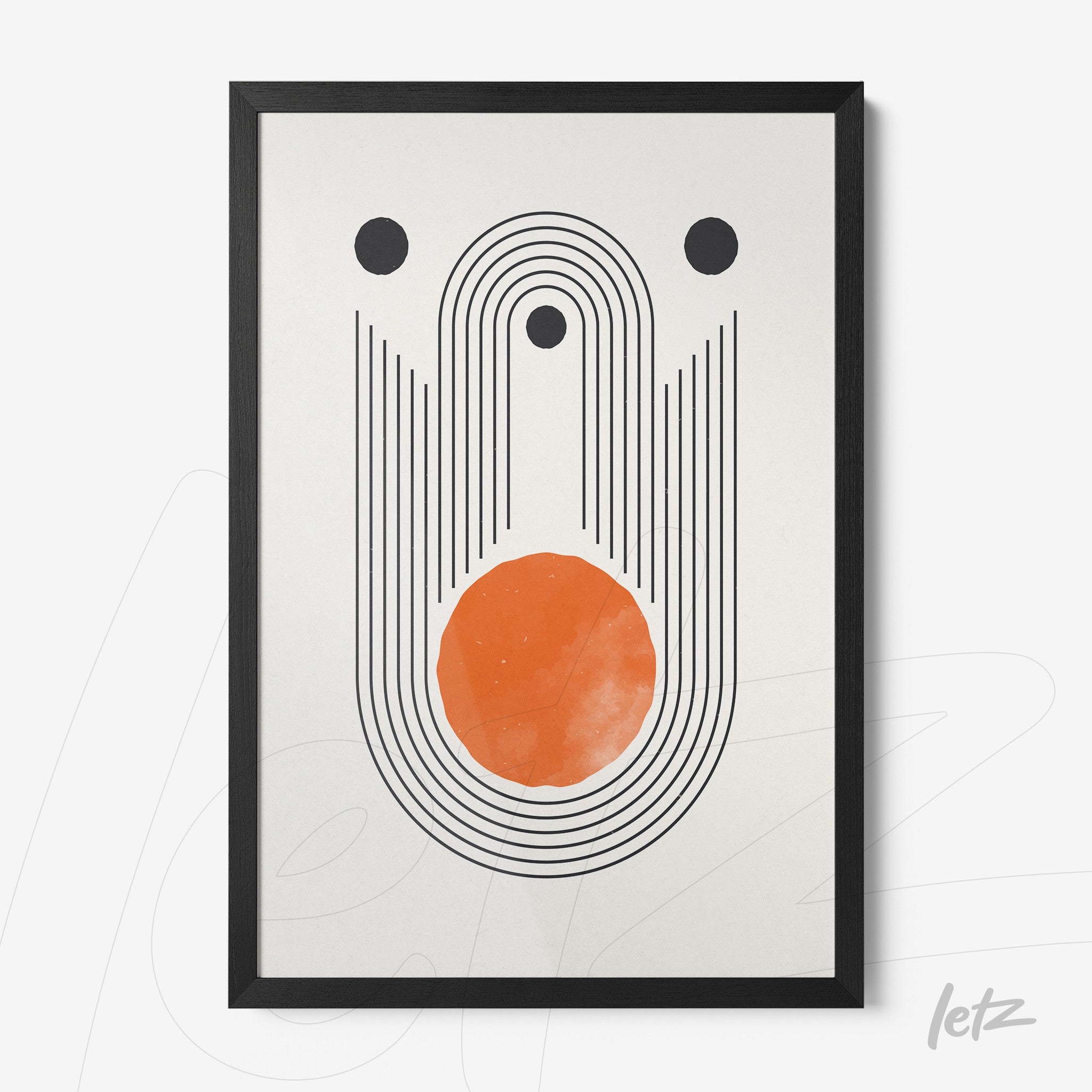 Letz-Quadro-Preview-Caixa-com-Vidro-Preta_Boho-Geometrico-Laranja-e-Preto-2.jpg