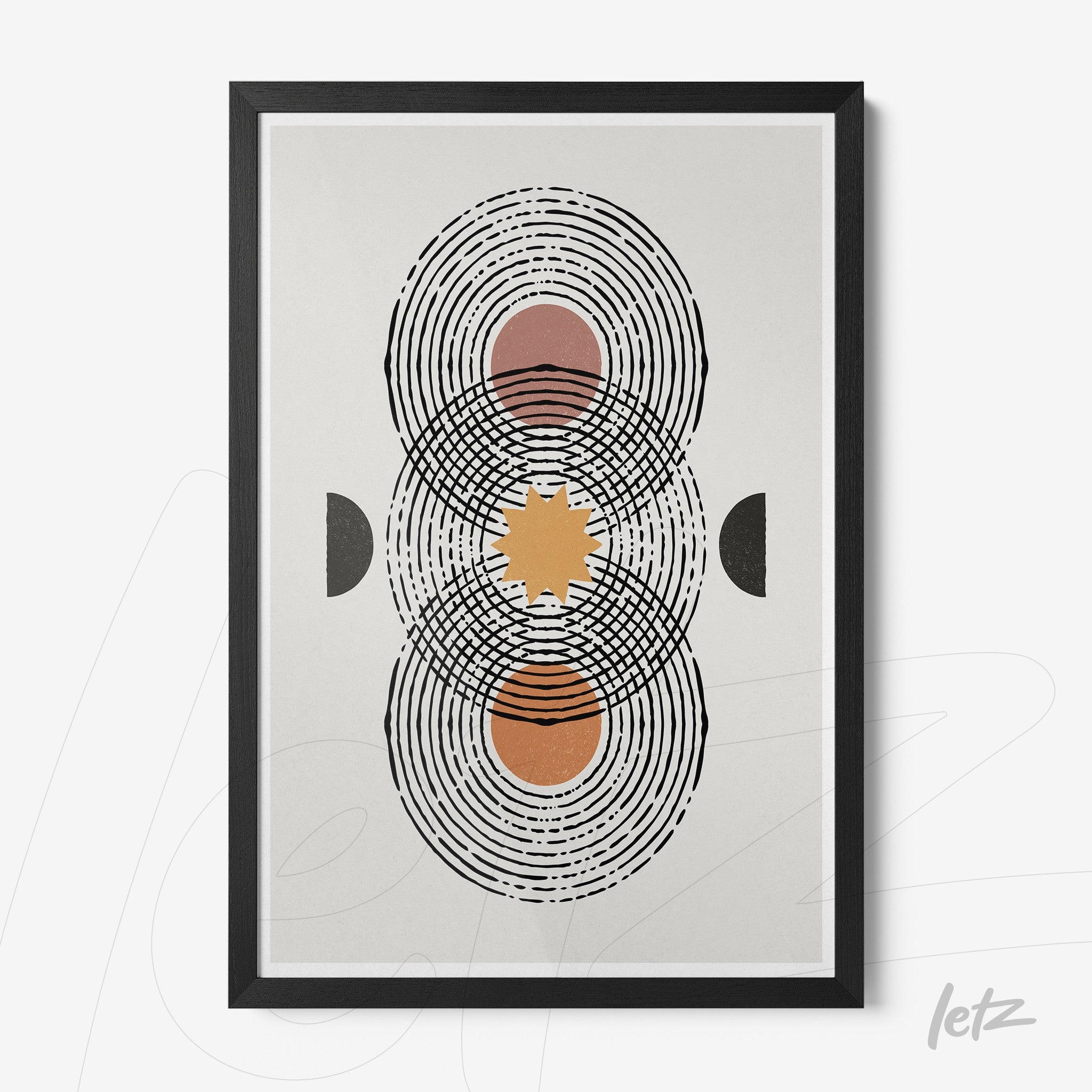 Letz-Quadro-Preview-Caixa-com-Vidro-Preta_Boho-Geometrico-Preto-Amarelo-Marrom-1.jpg
