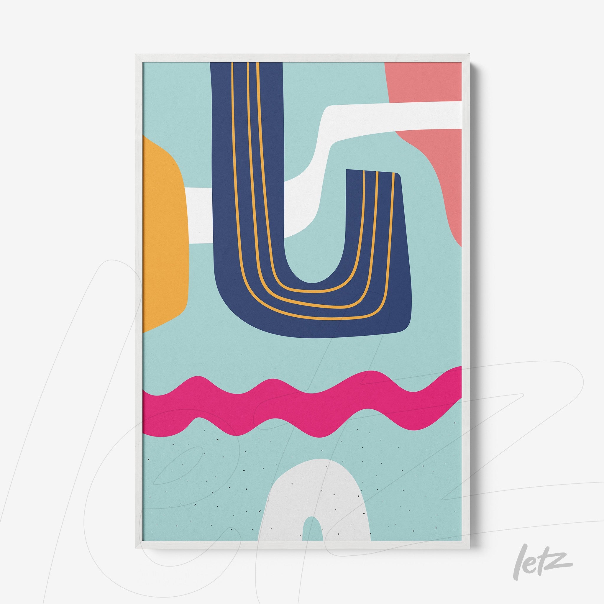 ```json
{
"alt": "quadro em estilo boho com formas abstratas coloridas em moldura branca",
"alt_en": "boho style wall art with colorful abstract shapes in white frame"
}
```