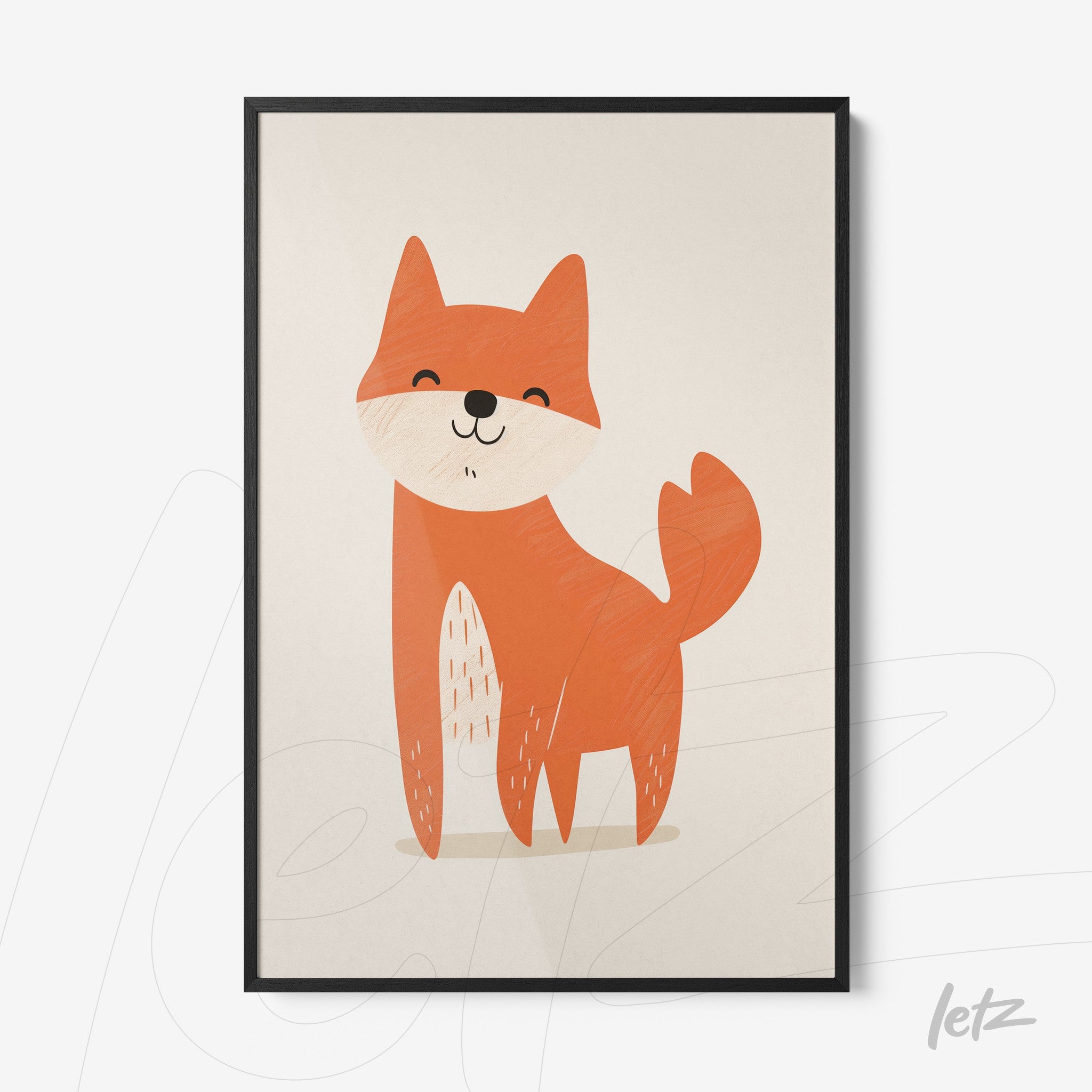 Letz-Quadro-Preview-Filete-com-Vidro-Preta_animais-fofinhos-raposa-1.jpg