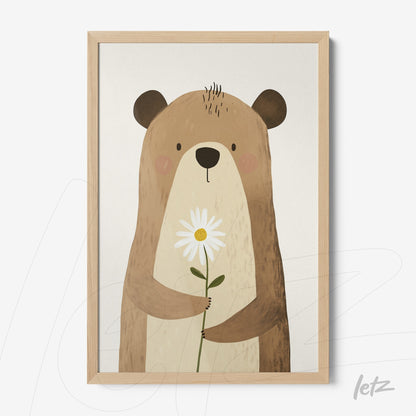Letz Quadro Preview Caixa com Vidro Natural animais fofinhos urso 5
