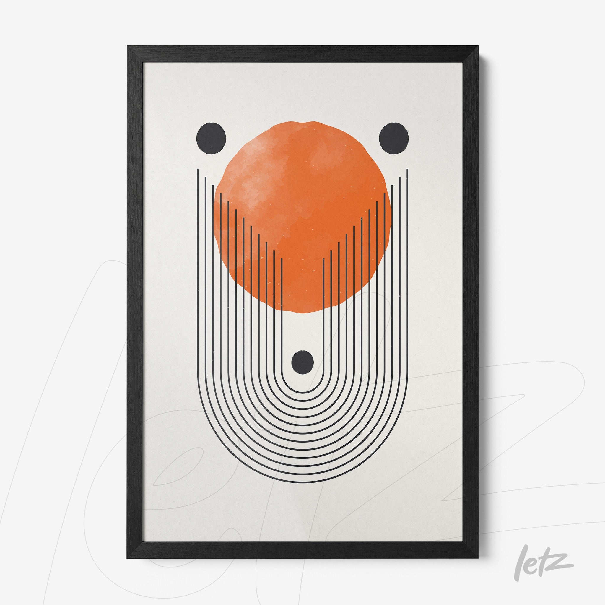 Letz-Quadro-Preview-Caixa-com-Vidro-Preta_Boho-Geometrico-Laranja-e-Preto-1.jpg