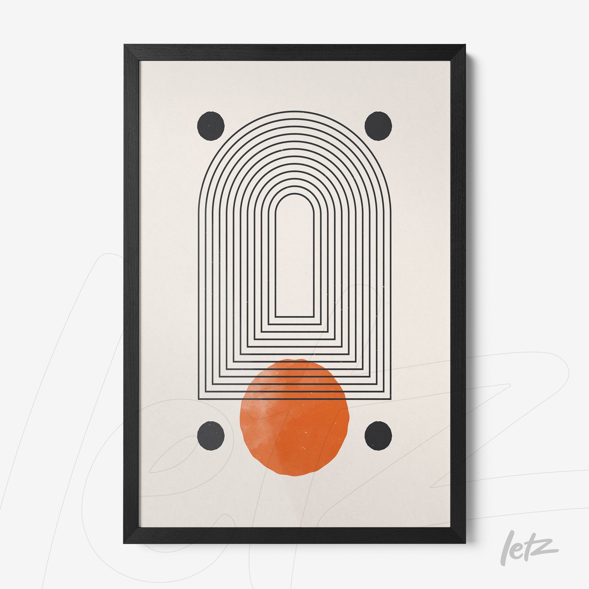 Letz-Quadro-Preview-Caixa-com-Vidro-Preta_Boho-Geometrico-Laranja-e-Preto-3.jpg