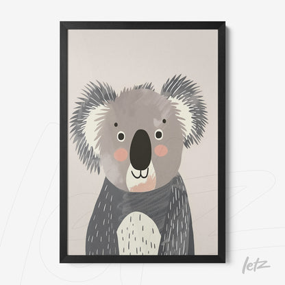 Letz-Quadro-Preview-Caixa-com-Vidro-Preta_animais-fofinhos-coala-1.jpg