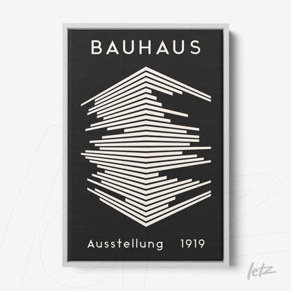poster print featuring bauhaus geometric design with thin light frame