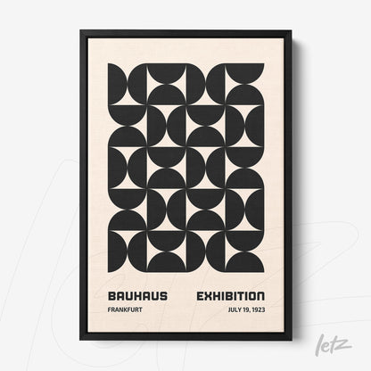 poster print featuring geometric bauhaus style art in a black frame