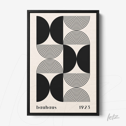 poster print featuring geometric Bauhaus 1923 design with black frame