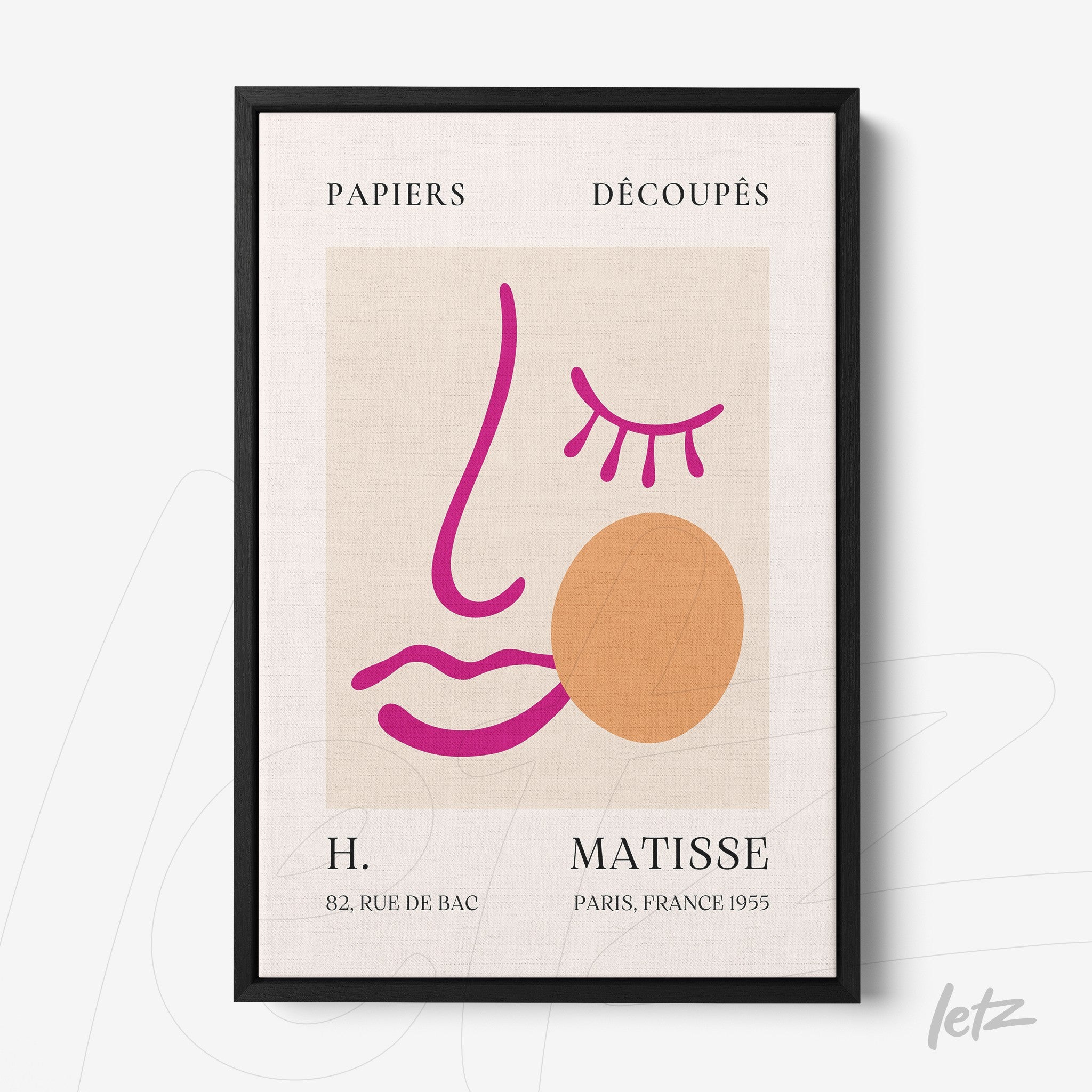 modern framed wall art featuring vibrant colored face outlines and subtle textures