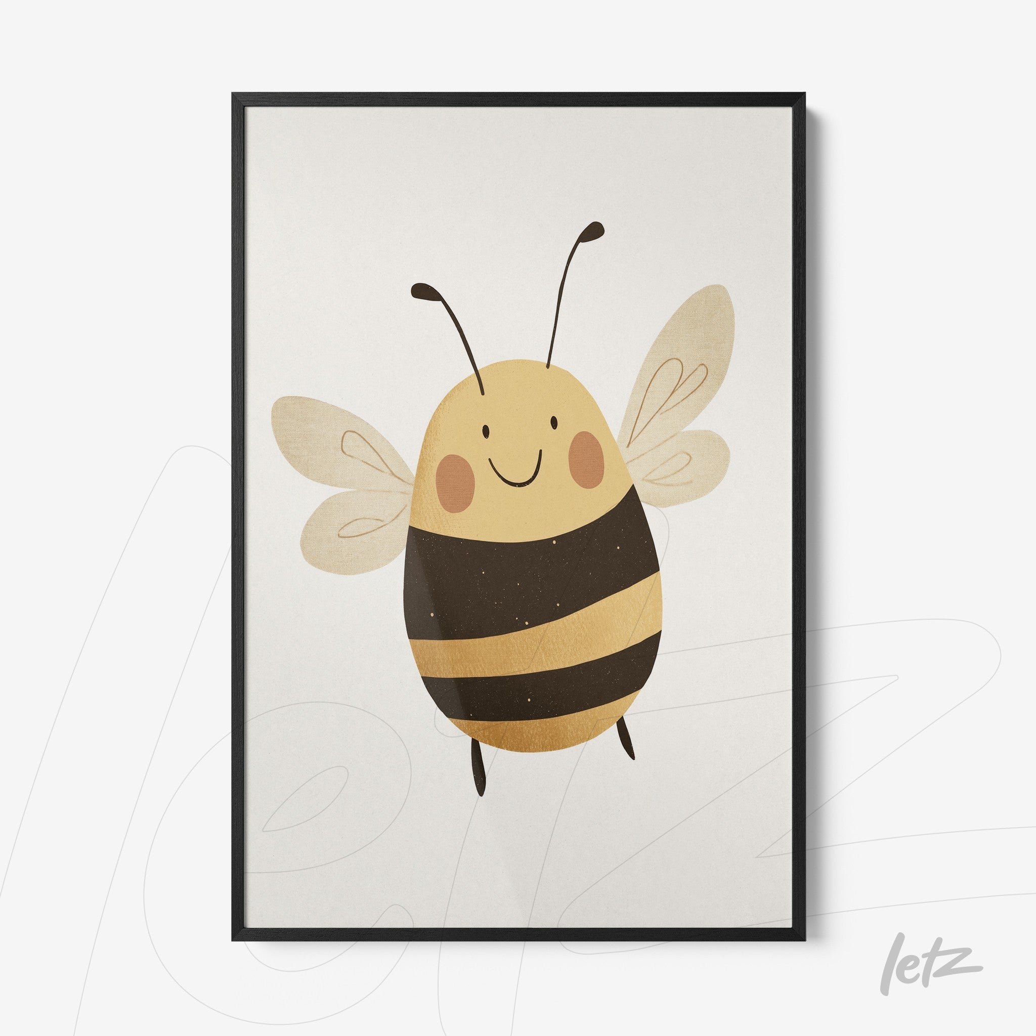 Letz-Quadro-Preview-Filete-com-Vidro-Preta_animais-fofinhos-abelha-1.jpg