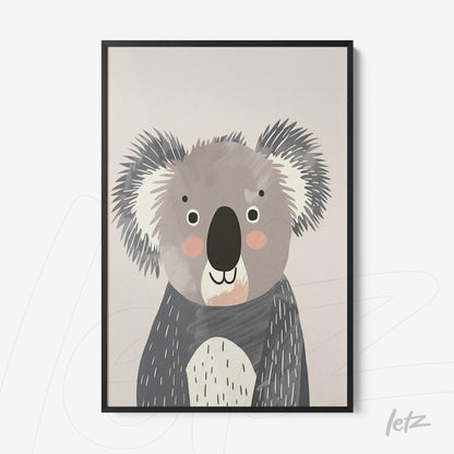 Letz-Quadro-Preview-Filete-com-Vidro-Preta_animais-fofinhos-coala-1.jpg