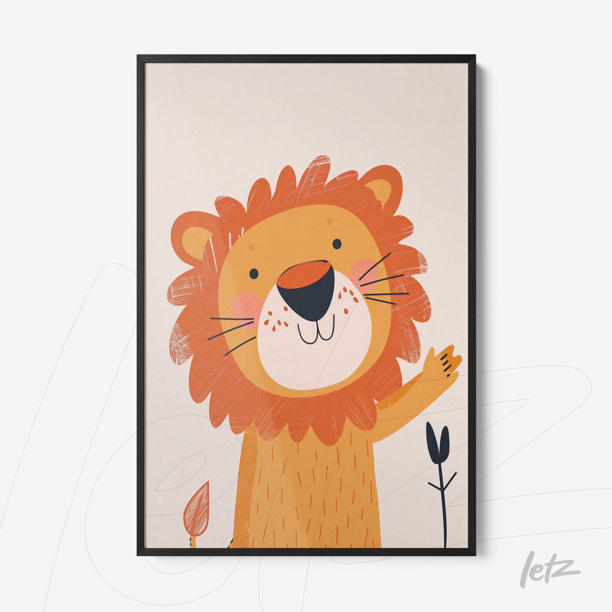 Letz-Quadro-Preview-Filete-com-Vidro-Preta_animais-fofinhos-leao-1.jpg