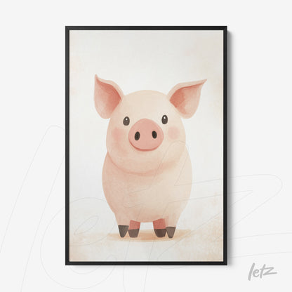 Letz-Quadro-Preview-Filete-com-Vidro-Preta_animais-fofinhos-porquinho-1.jpg