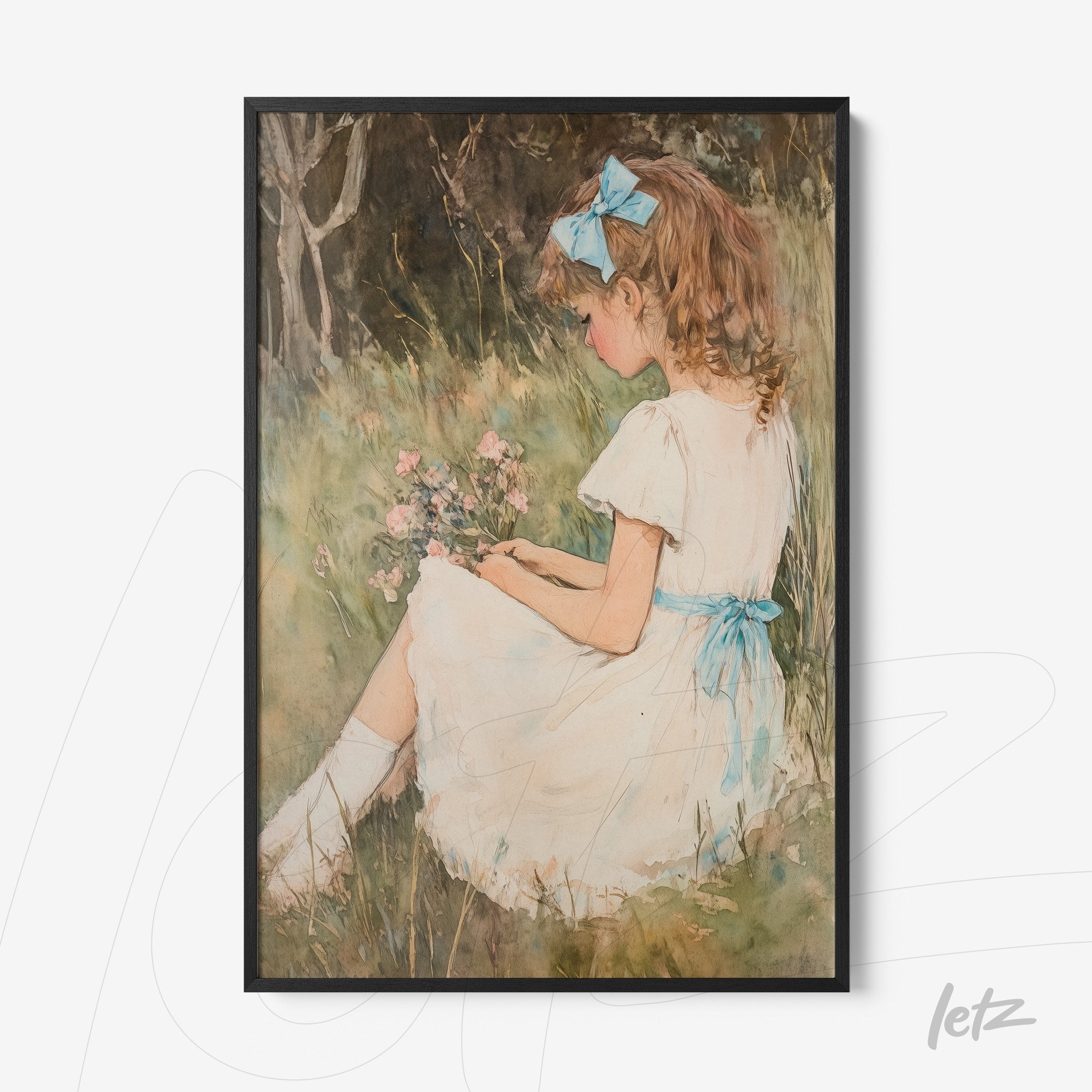 Letz-Quadro-Preview-Filete-com-Vidro-Preta_vintage-kid-girl-2.jpg